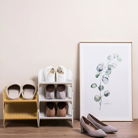 Suport pentru pantofi, cu doua straturi, organizator, antiderapant și durabil, 26x24.8x16 cm, maro [3]