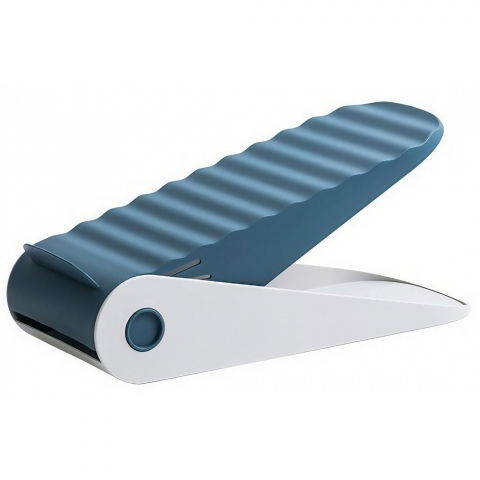 Produse ingrijire incaltaminte - Suport pentru pantofi, cu două straturi, organizator, antiderapant și durabil, inălțime reglabilă, 25.5x11x7.5 cm, albastru, 150 g