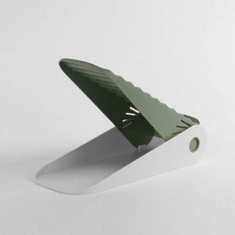 Suport pentru pantofi, cu două straturi, organizator, antiderapant și durabil, inălțime reglabilă, 25.5x11x7.5 cm, verde, 150 g [5]