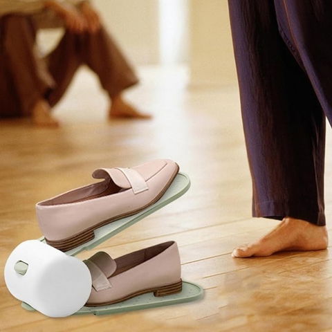 Suport pentru pantofi, cu două straturi, organizator, antiderapant și durabil, inălțime reglabilă, 28x18x11 cm, verde, 150 g [4]