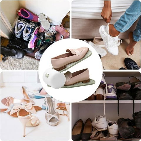 Suport pentru pantofi, cu două straturi, organizator, antiderapant și durabil, inălțime reglabilă, 28x18x11 cm, verde, 150 g [3]