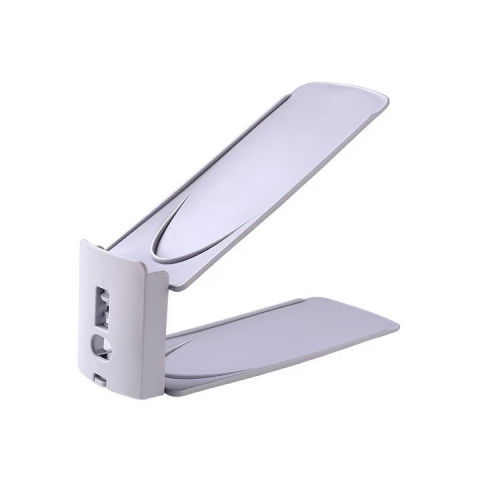 Suport pentru pantofi, din plastic, reglabil, 2 niveluri, 27 x 10 x 20 cm, alb [2]