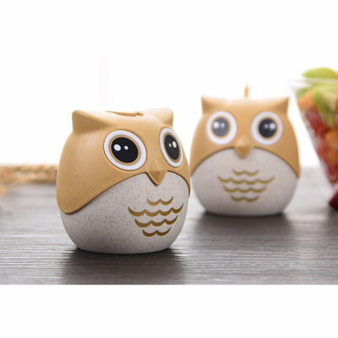 Suport pentru scobitori, model bufnita, multifunctional, 8.3x7.8 cm, portocaliu [10]