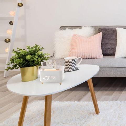 Suport pentru servetele, cutie multifunctionala, design minimalist, abs, cu suport pentru obiectele personale, pentru birou, 21x15x13 cm, alb [5]