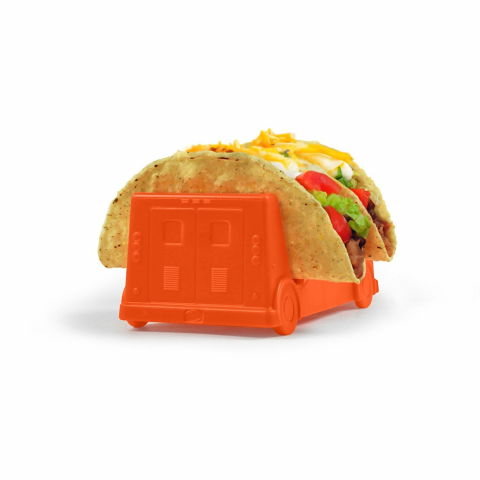Suport pentru taco, model autobuz, 14 x 7.5 x 6.5 cm, din pp, portocaliu [7]