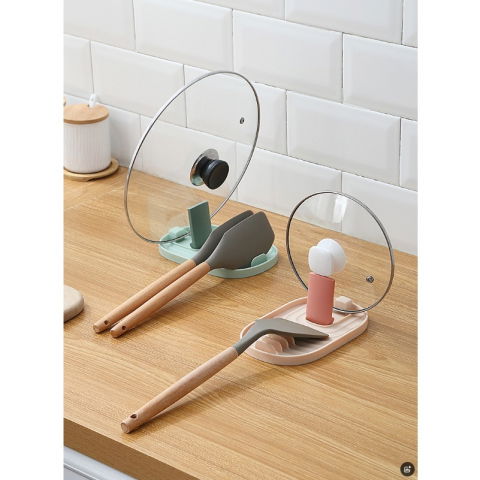 Suport pliabil, pentru capace, linguri, multifunctional, plasare pe blatul de bucatarie, 11.5 x 18 x 2.2 cm, alb [1]