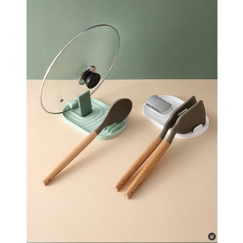 Suport pliabil, pentru capace, linguri, multifunctional, plasare pe blatul de bucatarie, 11.5 x 18 x 2.2 cm, alb [2]