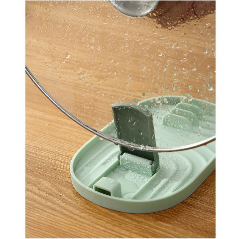 Suport pliabil, pentru capace, linguri, multifunctional, plasare pe blatul de bucatarie, 11.5 x 18 x 2.2 cm, albastru inchis [5]