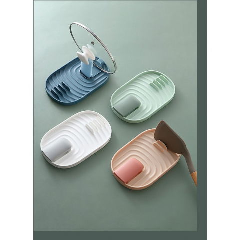 Suport pliabil, pentru capace, linguri, multifunctional, plasare pe blatul de bucatarie, 11.5 x 18 x 2.2 cm, verde [6]