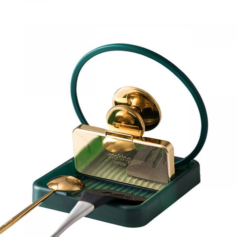Accesorii și ustensile in bucatarie - Suport pliabil, pentru capace, linguri, multifunctional, plasare pe blatul de bucatarie, 18.9x16.2x2.6 cm, verde