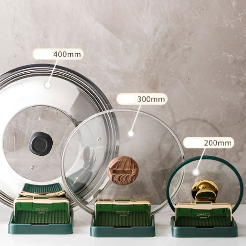 Suport pliabil, pentru capace, linguri, multifunctional, plasare pe blatul de bucatarie, 18.9x16.2x2.6 cm, verde [1]