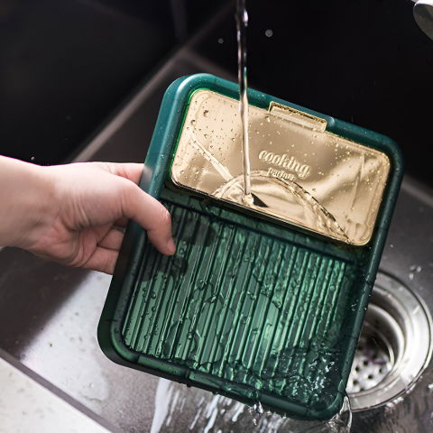 Suport pliabil, pentru capace, linguri, multifunctional, plasare pe blatul de bucatarie, 18.9x16.2x2.6 cm, verde [8]