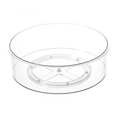 Recipiente pentru condimente si uleiuri - Suport rotativ pentru condimente, multifunctional, rotund, 360 de grade, pentru bucatarie, plastic, 30.5x30.5x10 cm, transparent