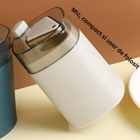 Suport scobitori, automat, cu buton si capac, din pp, 9.5x6 cm, gri [4]