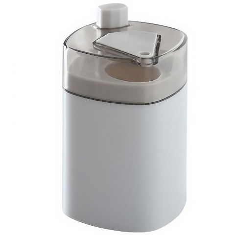 Ustensile, tacâmuri, căni și accesorii de bucătărie - Suport scobitori, automat, cu buton si capac, din pp, 9.5x6 cm, gri