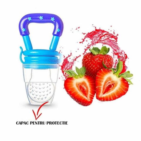 Suzeta pentru diversificarea alimentatiei/dentitie  potrivit pentru fructe si piure proaspat, albastru, fara bpa [4]