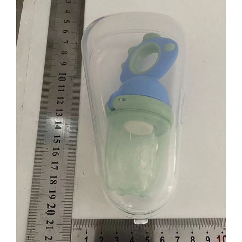 Suzeta pentru fructe, pentru bebelusi, din silicon alimentar, +4 luni, 2 mm grosime gauri tetina, 12.4 x 5.1 x 4.7 cm, albastru [5]