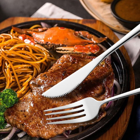 Tacamuri portugheze, set din 24 de piese din otel inoxidabil, 6 cutie, 6 furculite, 6 linguri de masa, 6 linguri pentru ceai, argintiu [2]