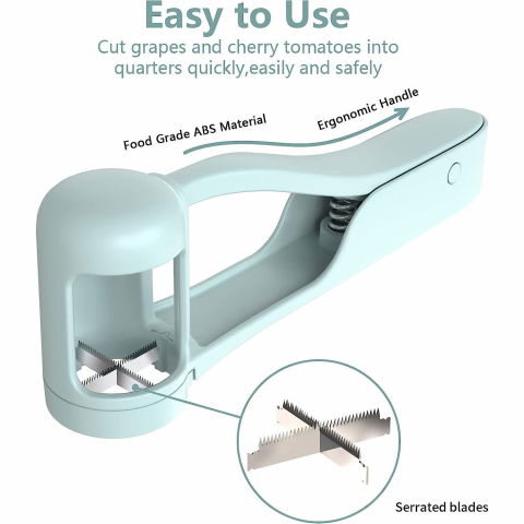 Taietor de struguri manual, usor de curatat si folosit, plastic si otel, albastru deschis, 16.5x5.5 cm [3]