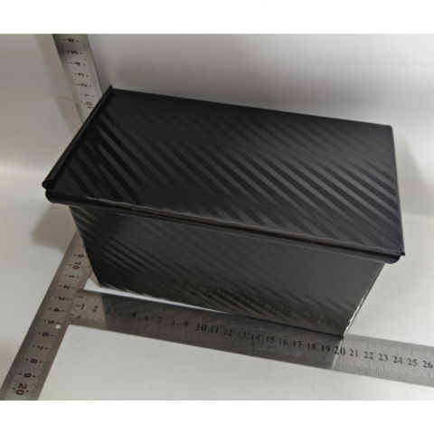 Tava pentru paine, din otel carbon, 450 g, cu capac, antiaderenta, 21 x 11 x 11.5 cm, negru [5]