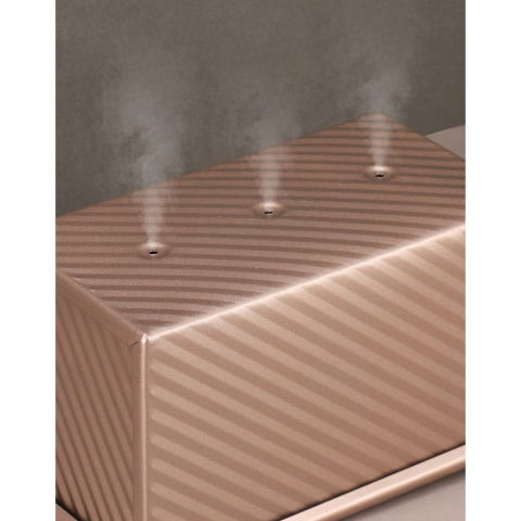 Tava pentru paine, din otel carbon, 450 g, cu capac, antiaderenta, 21 x 11 x 11.5 cm, roz auriu [2]