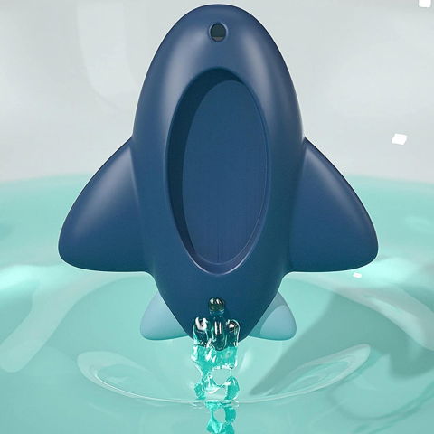 Termometru pentru baie, plutitor, rezistent la apa, multifunctional, model avion, 11x10x4 cm, albastru [3]