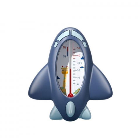 Îngrijire, transport și organizare pentru bebeluși și copii - Termometru pentru baie, plutitor, rezistent la apa, multifunctional, model avion, 11x10x4 cm, albastru