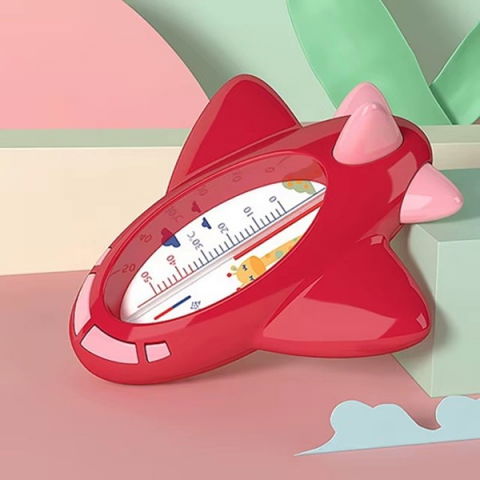 Termometru pentru baie, plutitor, rezistent la apa, multifunctional, model avion, 11x10x4 cm, rosu [1]