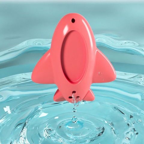 Termometru pentru baie, plutitor, rezistent la apa, multifunctional, model avion, 11x10x4 cm, rosu [3]