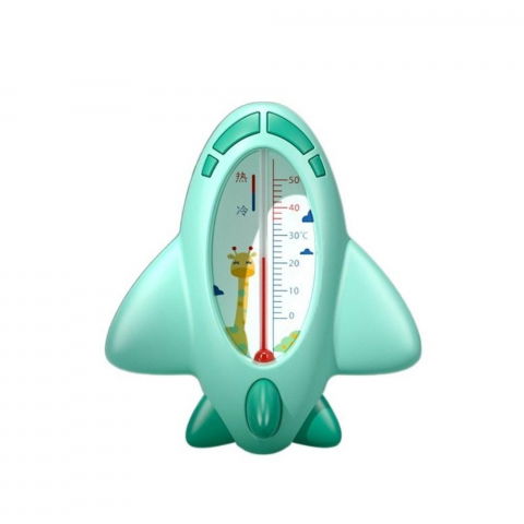 Igienă, baie și accesorii bebeluși şi copii - Termometru pentru baie, plutitor, rezistent la apa, multifunctional, model avion, 11x10x4 cm, verde