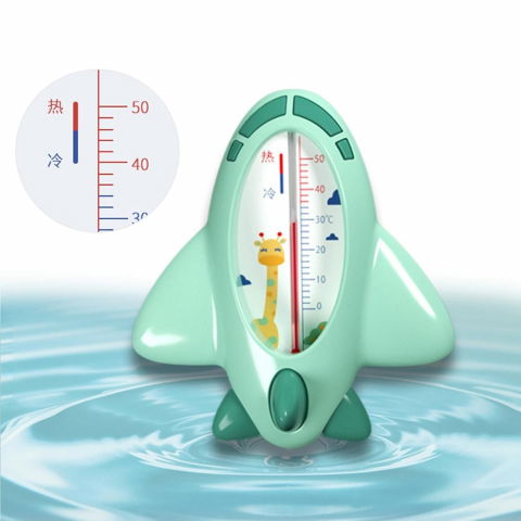 Termometru pentru baie, plutitor, rezistent la apa, multifunctional, model avion, 11x10x4 cm, verde [1]