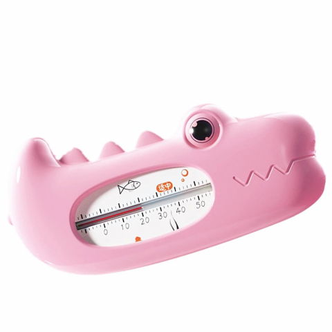 Termometru pentru baie, plutitor, rezistent la apa, multifunctional, model crocodil, 2.7x6.5x3.7 cm, roz [4]