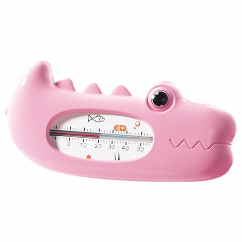 Îngrijire, transport și organizare pentru bebeluși și copii - Termometru pentru baie, plutitor, rezistent la apa, multifunctional, model crocodil, 2.7x6.5x3.7 cm, roz