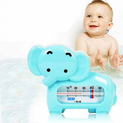 Termometru pentru baie, plutitor, rezistent la apa, multifunctional, model elefant, 11.5x9x2 cm, albastru [2]