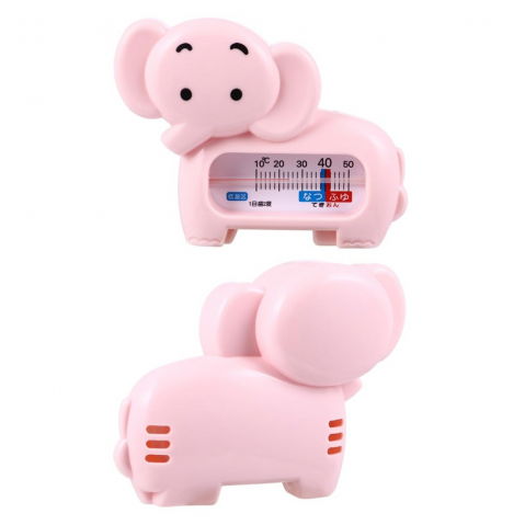 Termometru pentru baie, plutitor, rezistent la apa, multifunctional, model elefant, 11.5x9x2 cm, roz [3]