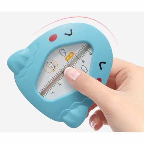 Termometru pentru baie, plutitor, rezistent la apa, multifunctional, model gaina, 10.5x10.5x2.5 cm, albastru [3]