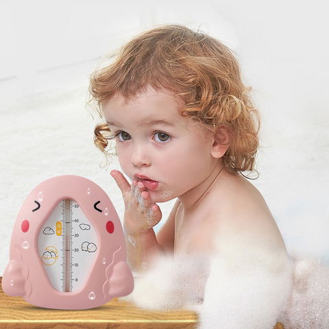 Termometru pentru baie, plutitor, rezistent la apa, multifunctional, model gaina, 10.5x10.5x2.5 cm, roz [3]