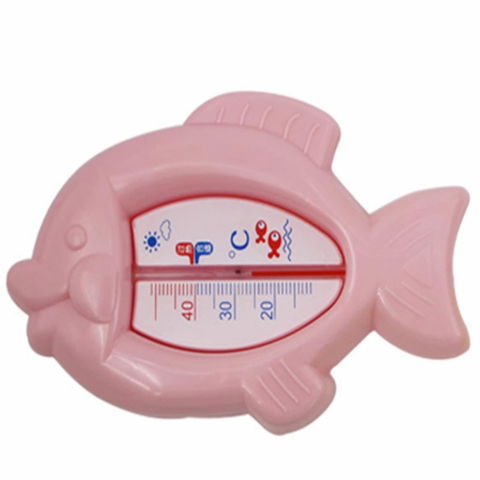 Termometru pentru baie, plutitor, rezistent la apa, multifunctional, model peste, 15.5x9.5x2 cm, roz [2]