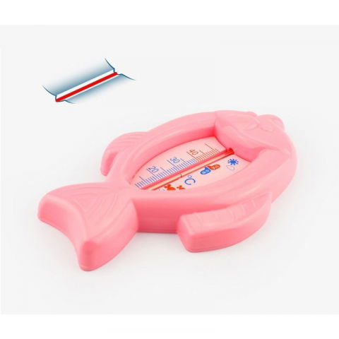 Termometru pentru baie, plutitor, rezistent la apa, multifunctional, model peste, 15.5x9.5x2 cm, roz [1]