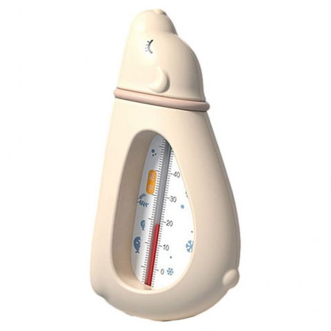 Termometru pentru baie, plutitor, rezistent la apa, multifunctional, model urs polar, 15x7.5x4 cm, roz [3]