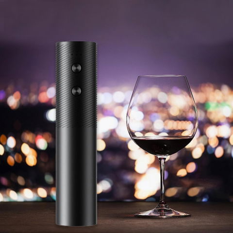 Tirbuson electric, deschizator sticle de vin, incarcare usb, 20 x 4.6 cm, negru [4]
