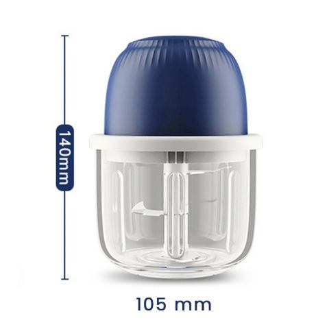 Tocator electric pentru bucatarie, model presa electrica pentru legume fructe carne umpluturi sosuri, otel inoxidabil, 14 x 10.5 x 10.5 cm, 350 ml, albastru inchis [4]