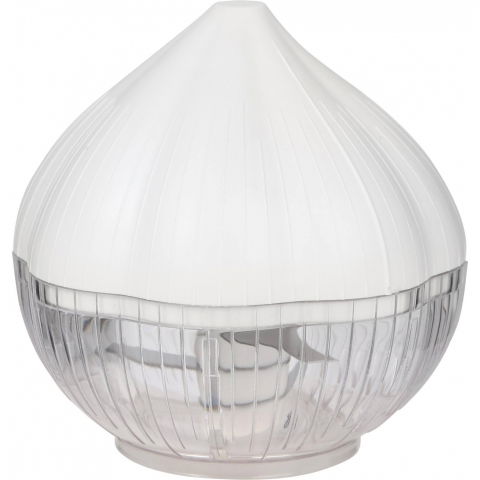 Organizatoare si accesorii pentru bucatarie - Tocator manual pentru usturoi, in forma de usturoi, cutite rezistente, utilizare prin apasare, material abs si inox, 9.5x9.5x9.3 cm, alb