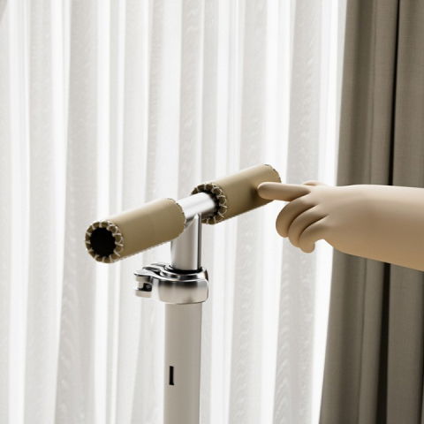 Trotineta tip carucior pentru copii 7in1, pliabila, ghidon reglabil, parti detasabile, lumini led, muzica, suport pentru picioare, alb [4]