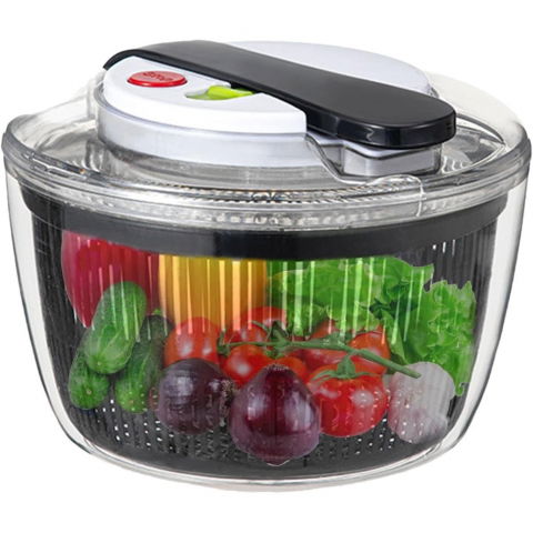 Uscator manual pentru salata si verdeturi, plastic, 16x15x21 cm, capacitate 3l, negru [2]