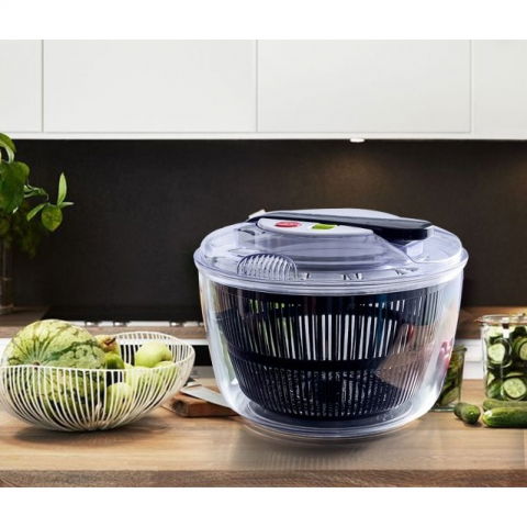 Uscator manual pentru salata si verdeturi, plastic, 20x20x25 cm, capacitate 5l, negru [3]