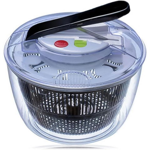 Uscator manual pentru salata si verdeturi, plastic, 20x20x25 cm, capacitate 5l, negru [6]