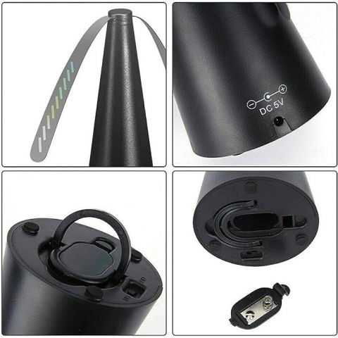 Ventilator exterior, repelent pentru muste/tantari, cablu usb, slot baterii, 9 x 9 x 20 cm, negru [2]