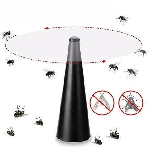 Ventilator exterior, repelent pentru muste/tantari, cablu usb, slot baterii, 9 x 9 x 20 cm, negru [8]