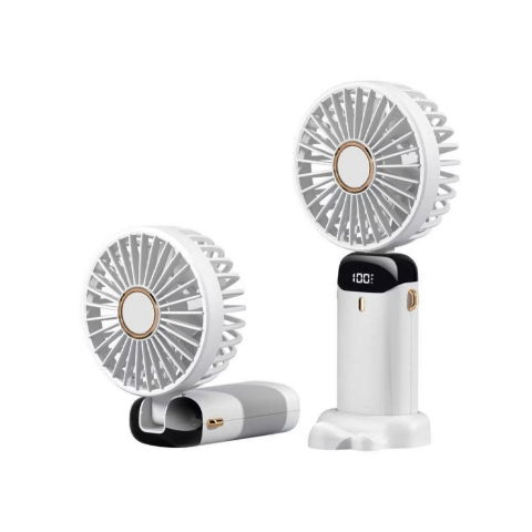 Ventilator ultra portabil cu aromaterapie, 3 in 1, de mana, de birou, de gat, 5 trepte de viteza, incarcare usb, autonomie 12h, pliabil, cu ecran lcd, alb [6]